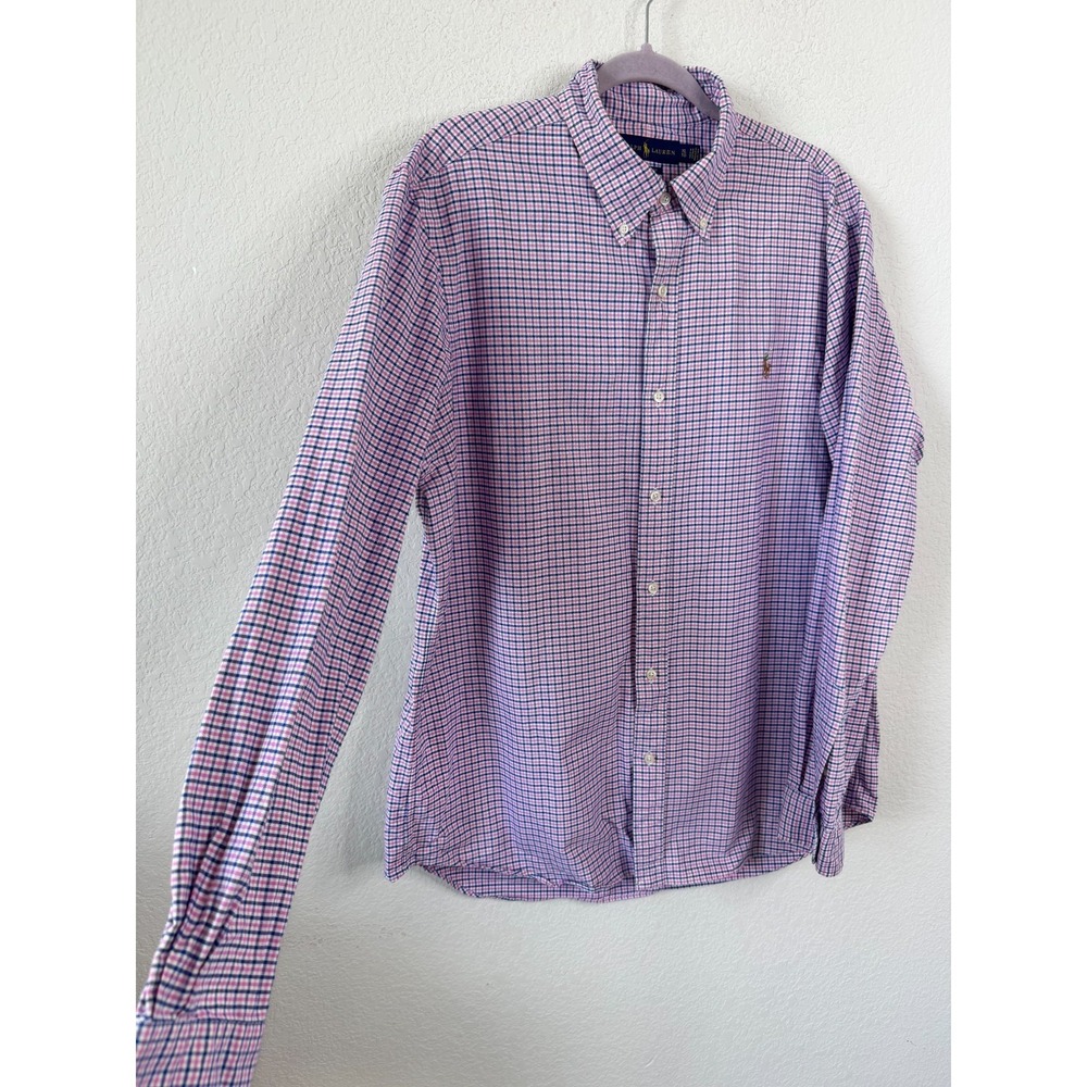 Ralph Lauren Classic Fit Button Down Shirt Men's XL Pink Check Preppy Old Money‎ - Picture 3 of 7
